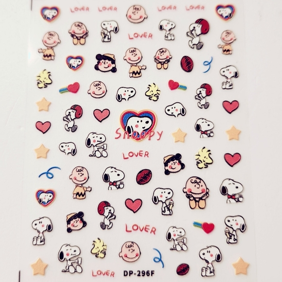 ⭐4/$15 Peanuts 5D Embossed Nail Art Stickers - Picture 1 of 5